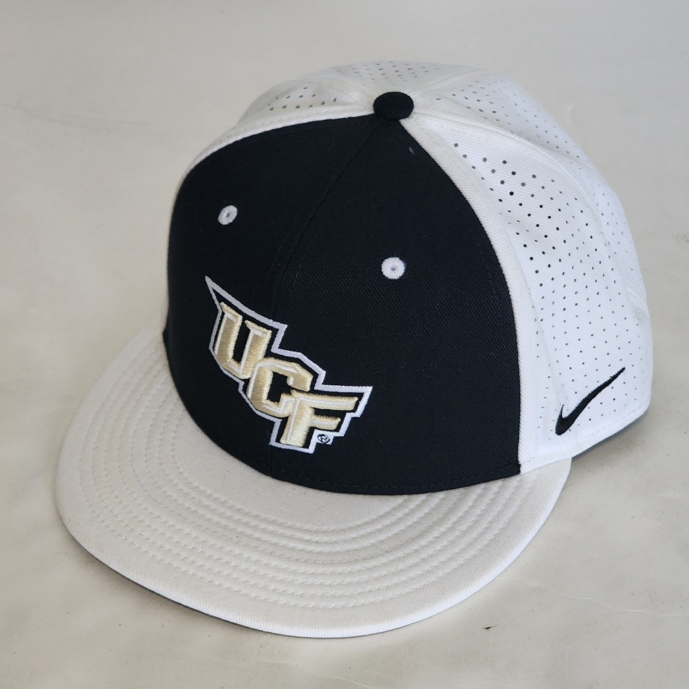 Nike True UCF Knights Football Hat Adult Size 7 3/8 White/Black Fitted Cap